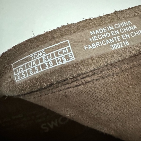 Toms Majorca Taupe Suede Perforated Peep Toe Booties Size 8.5 - Picture 11 of 12